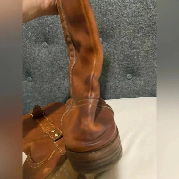 COACH Weslyn Whiskey Genuine Leather Buckle Tall Riding Boots size 7 - Picture 8 of 14